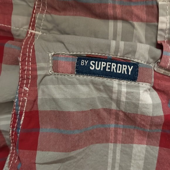 Superdry Plaid Cargo Shorts - Picture 2 of 9
